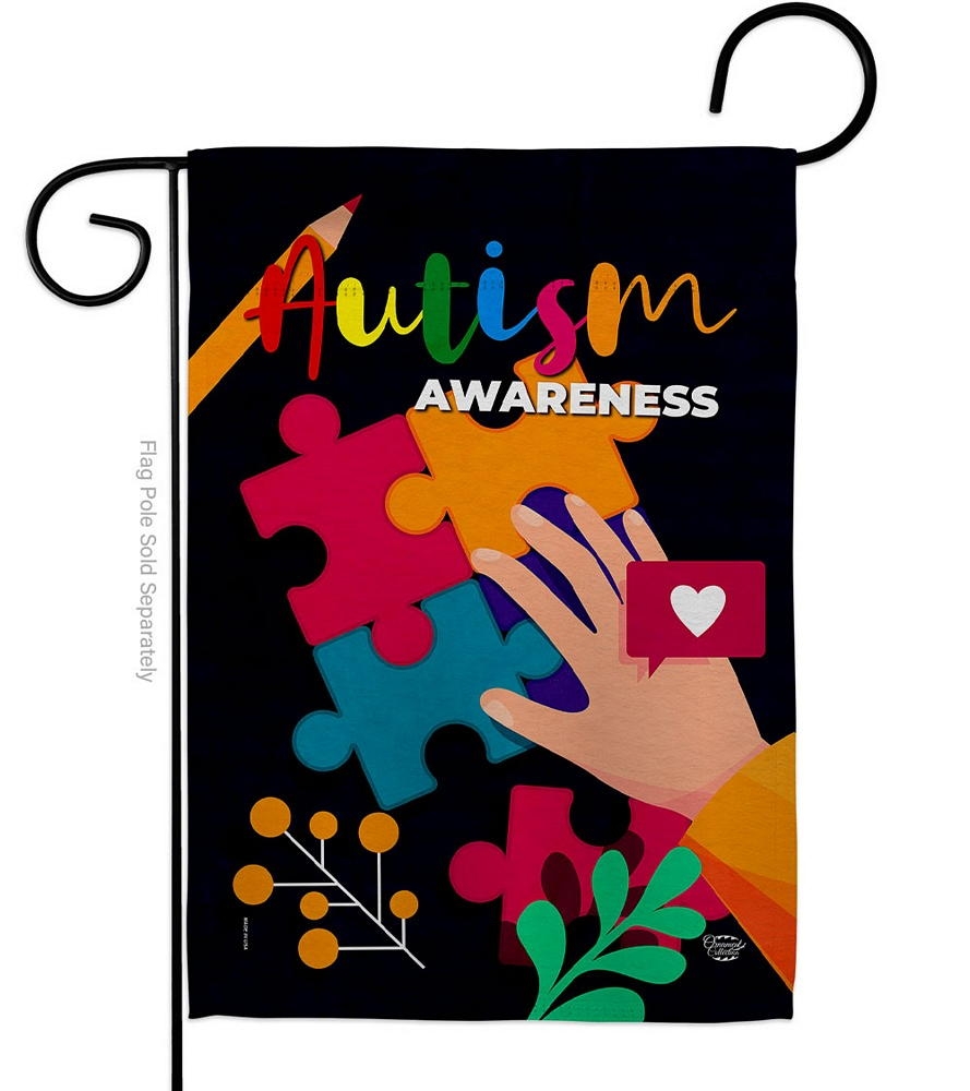 Autism Puzzle Garden Flag