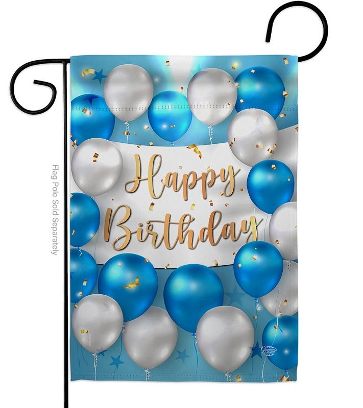 Birthday Balloons Garden Flag