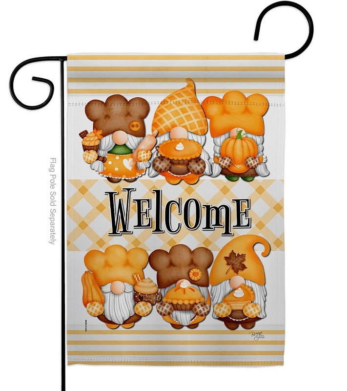 Pumpkin Gnome Garden Flag