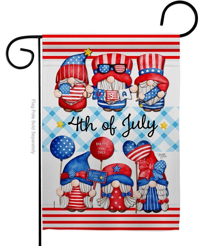 July 4th Gnome Garden Flag