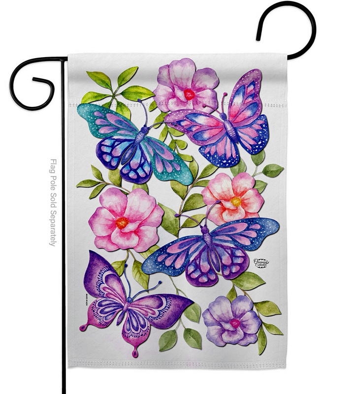 Colorful Butterflies Garden Flag