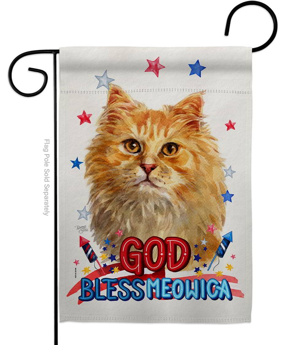 Patriotic Ginger Long Hair Garden Flag