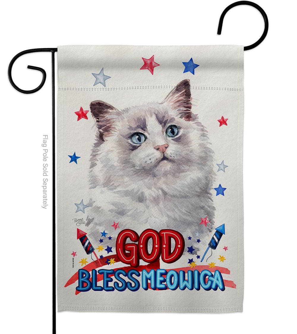 Patriotic Bicolor Ragdoll Garden Flag