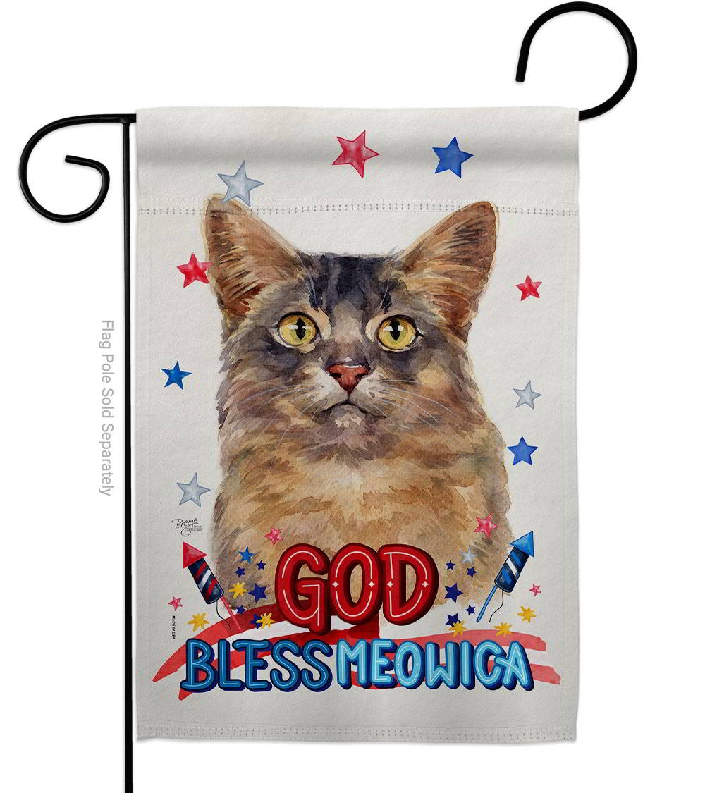 Patriotic Somali Cat Garden Flag