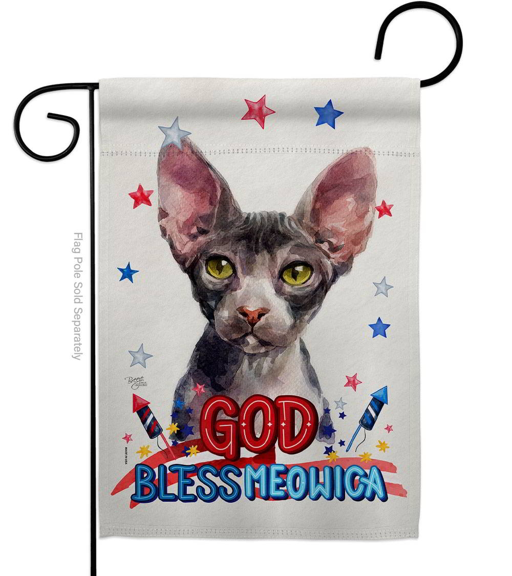 Patriotic Sphynx Garden Flag