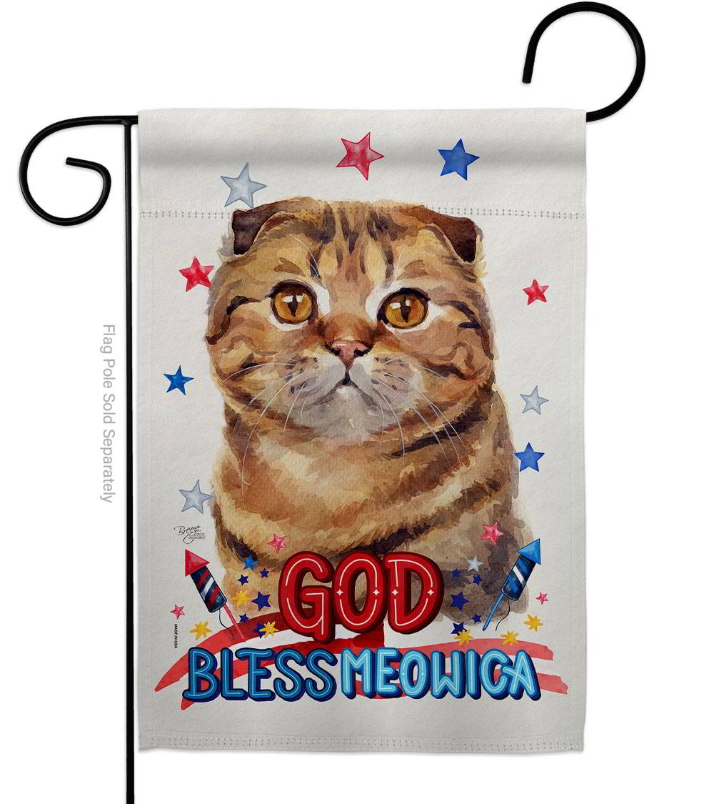 Patriotic Scottish Fold Garden Flag