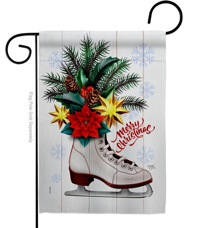 Christmas Skates Garden Flag