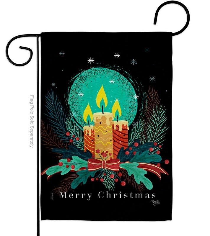 Christmas Candle Lights Garden Flag