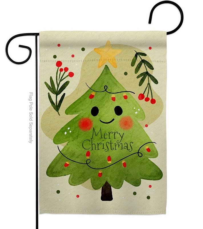 Mr Christmas Tree Garden Flag