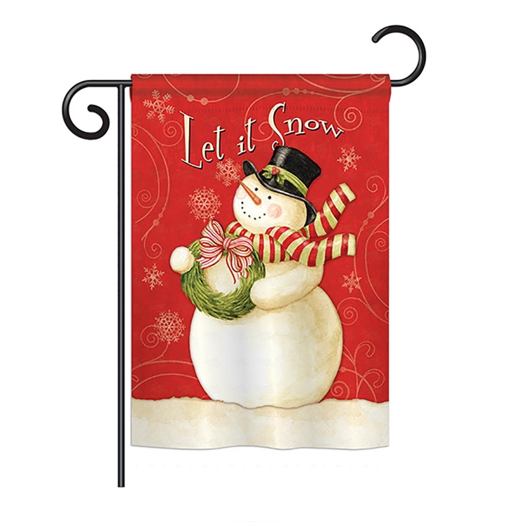 Scarf Snowman Let It Snow Garden Flag