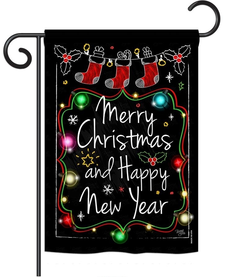 Chalkboard Merry Christmas Garden Flag