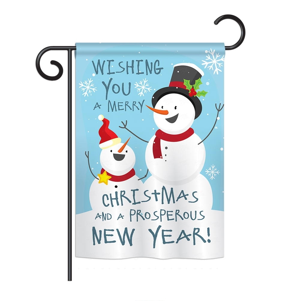 Snowman Wishing You Garden Flag