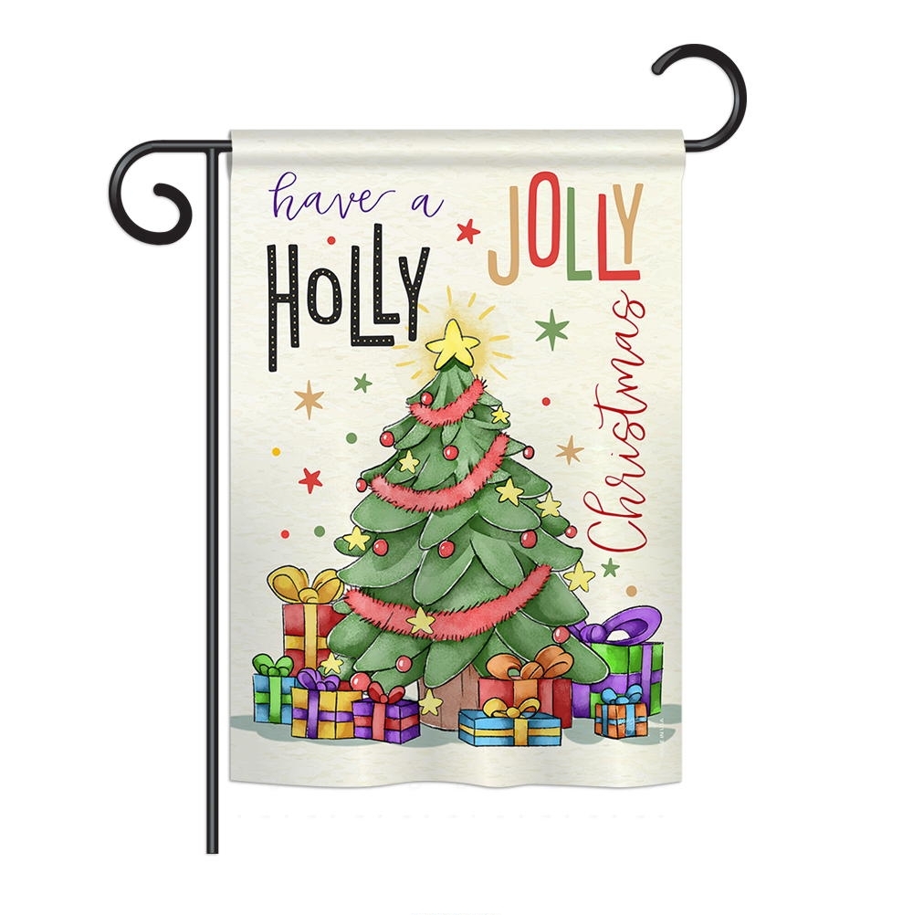 A Holly Jolly Christmas Garden Flag