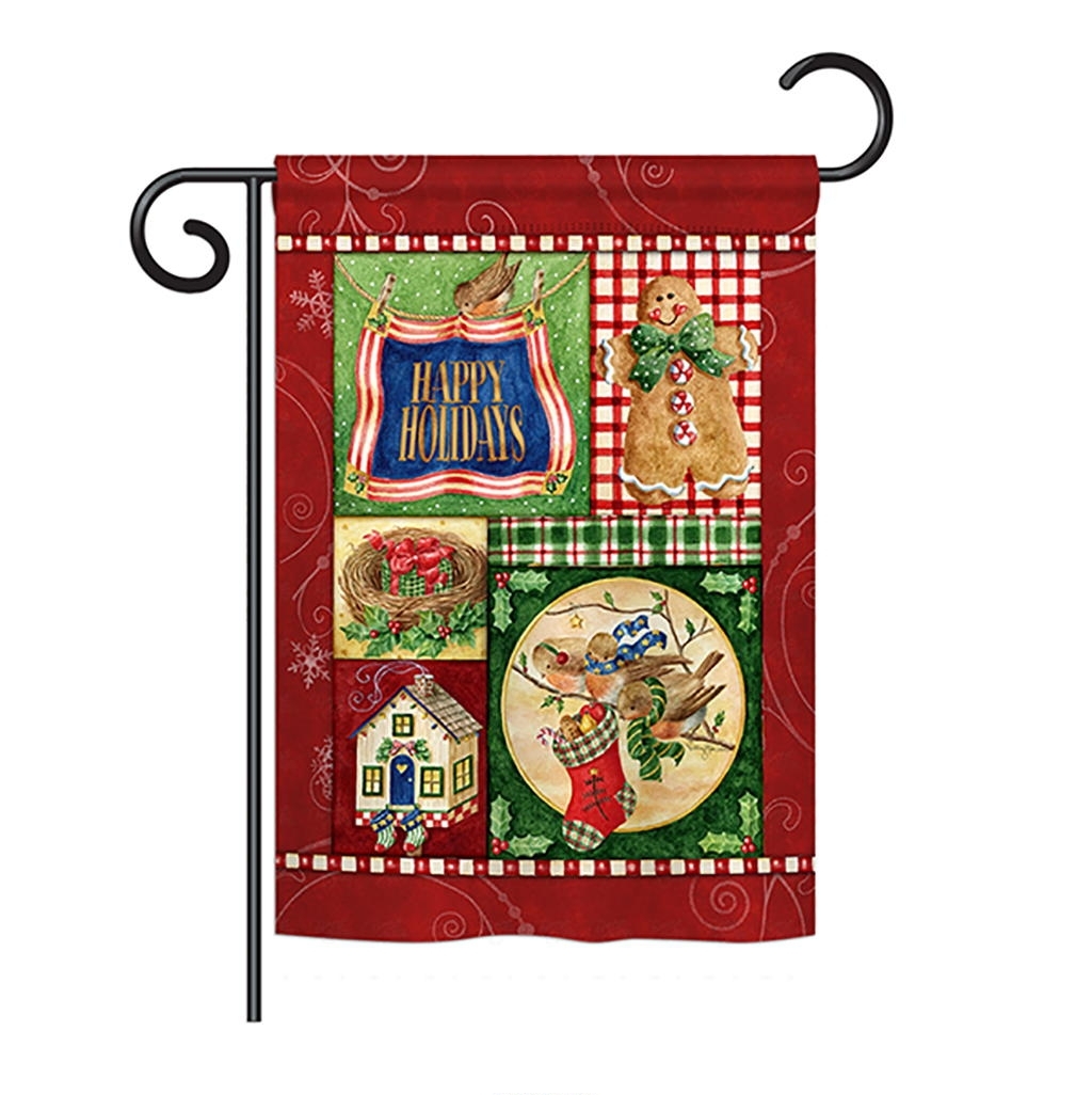 Happy Holiday Gingerbread Garden Flag