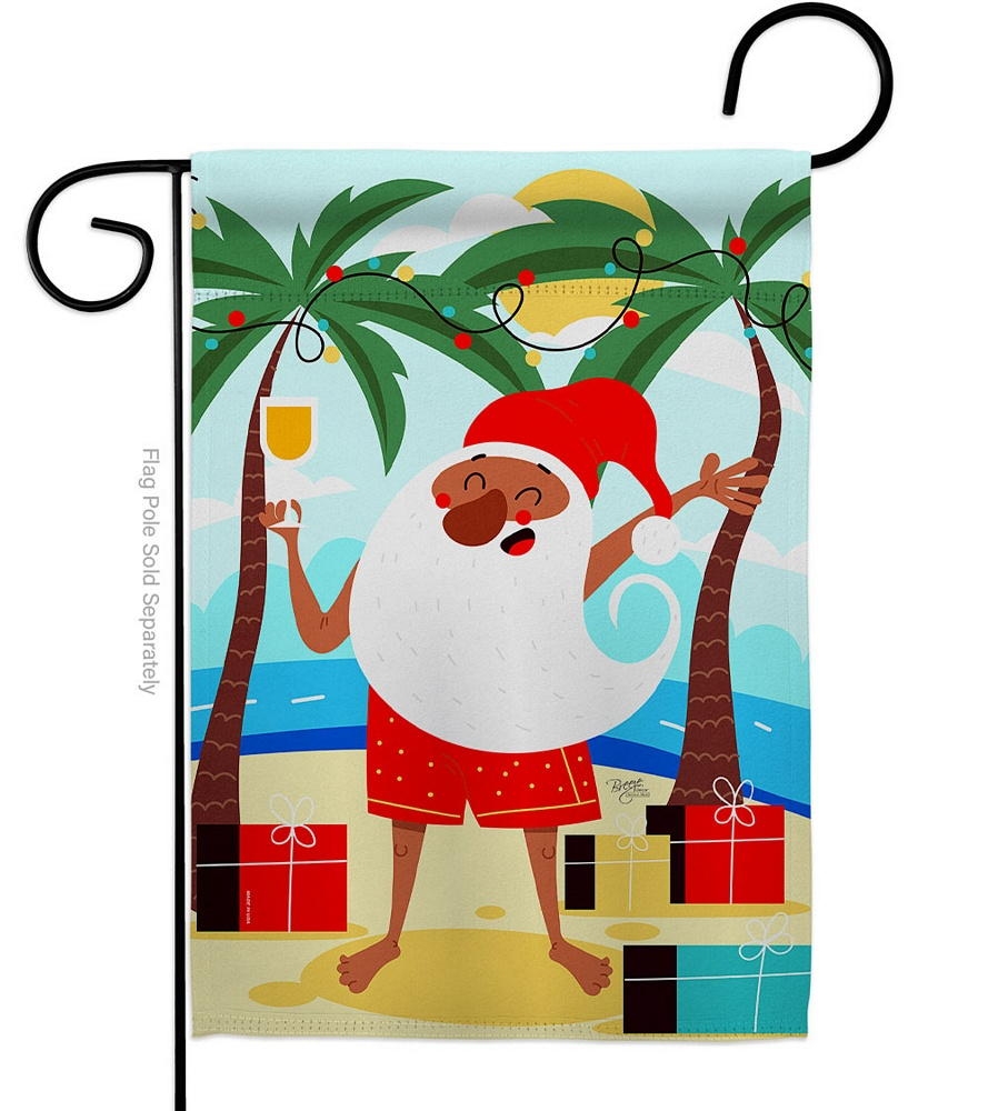 Santa Vacation Garden Flag