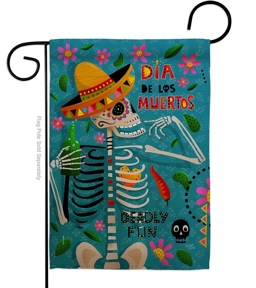 Dia de Muertos Fun Garden Flag