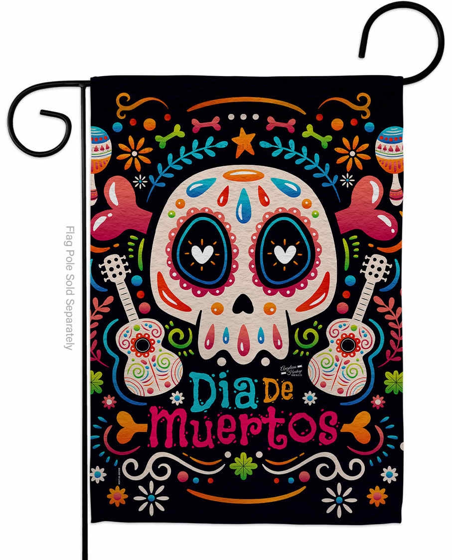 Fiesta Dia de Muertos Garden Flag