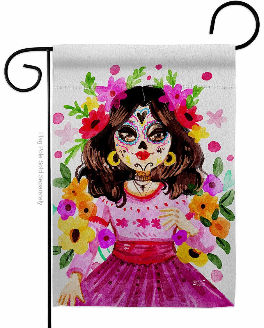 La Catrina Garden Flag