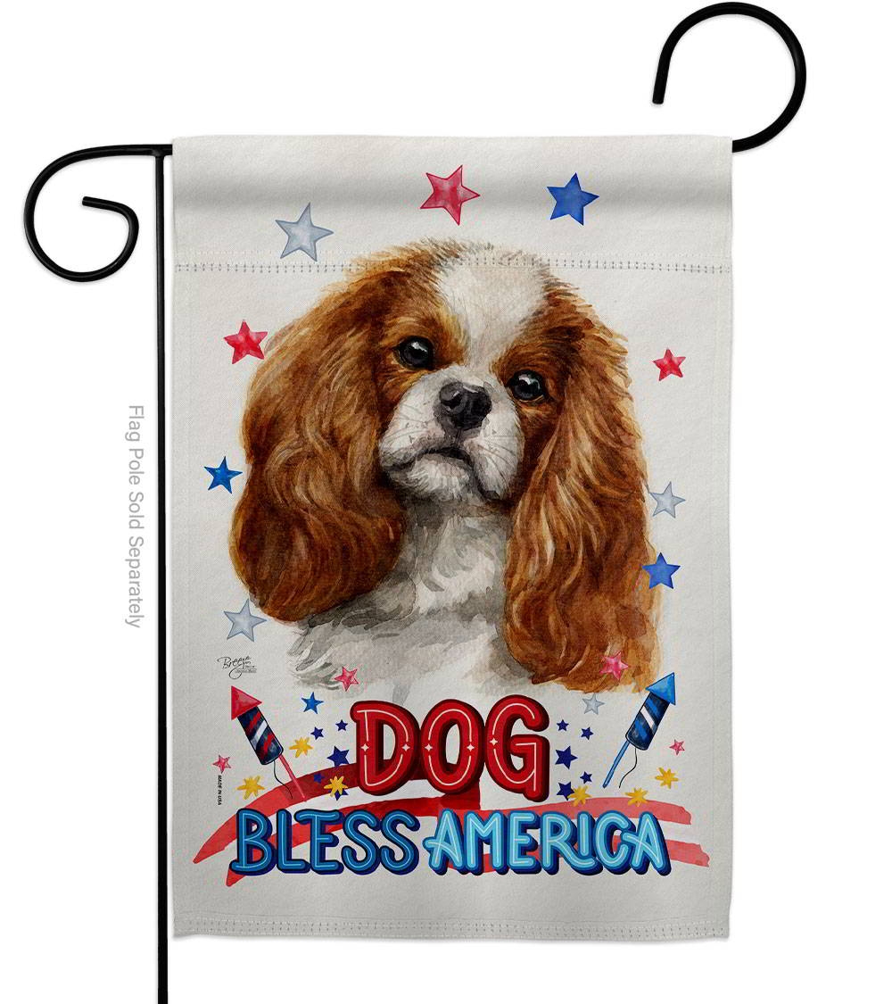 Patriotic Comforter Spaniel Garden Flag