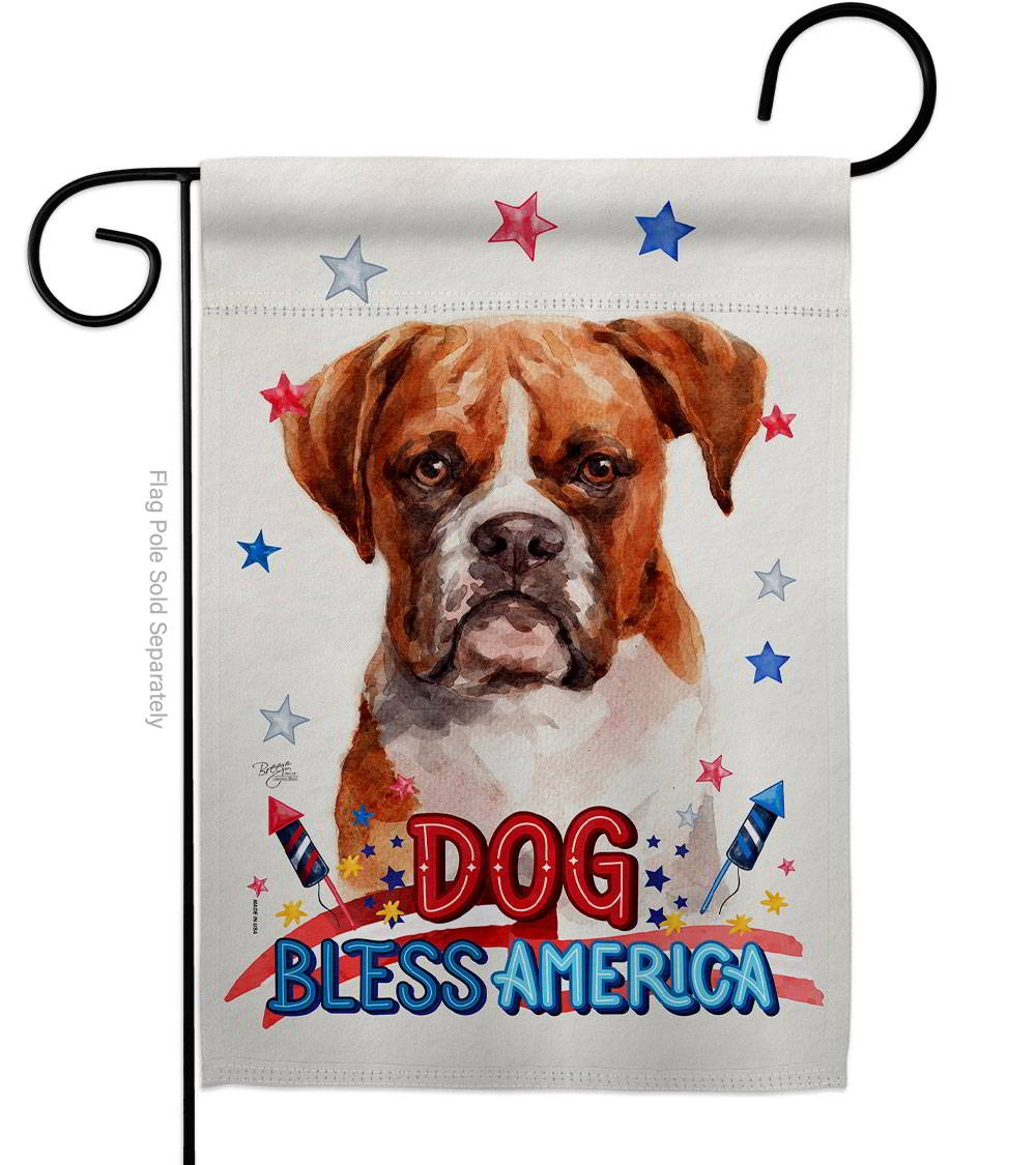 Patriotic Boxer Garden Flag