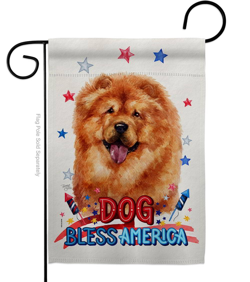 Patriotic Chow Chow Garden Flag
