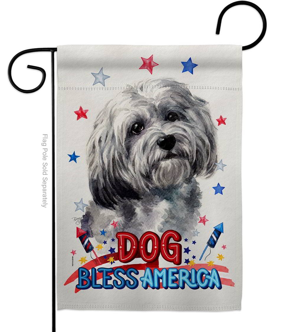 Patriotic Havanese Garden Flag