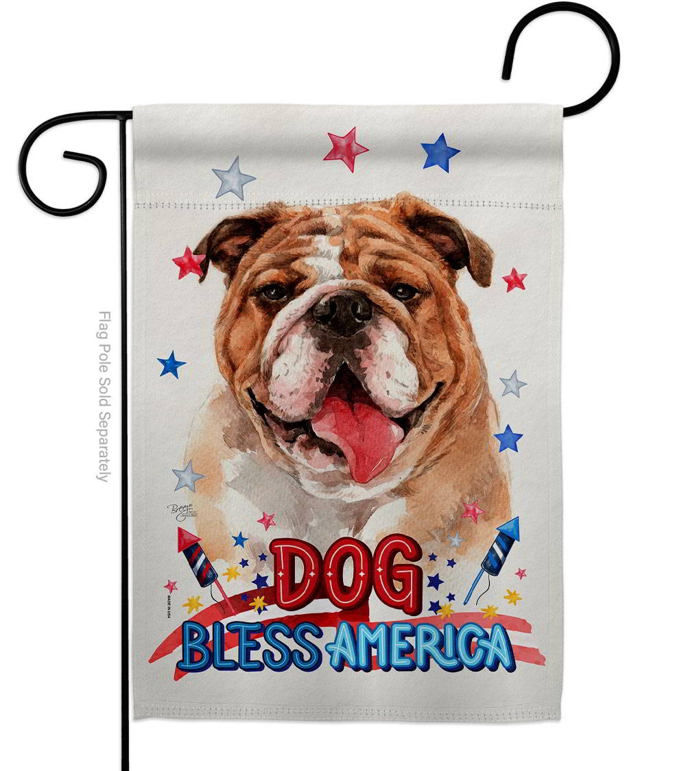 Patriotic Bulldog Garden Flag