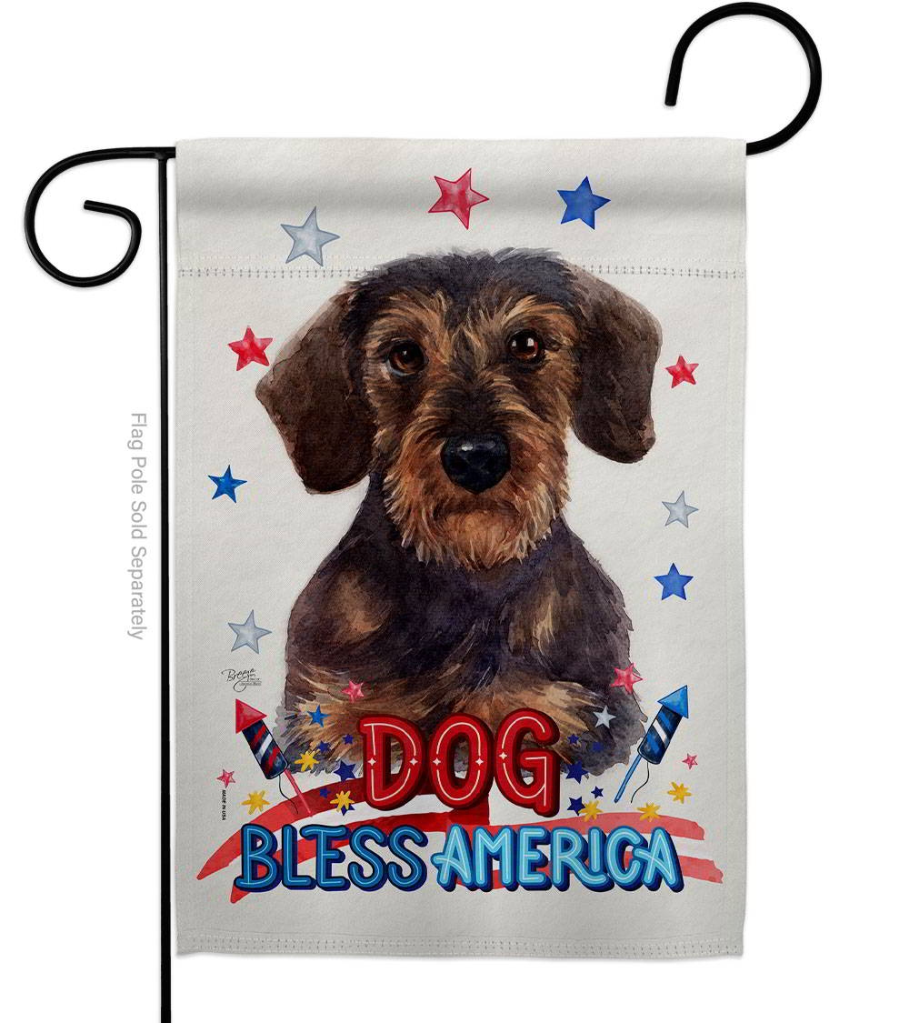 Patriotic Miniature Dachshund Garden Flag
