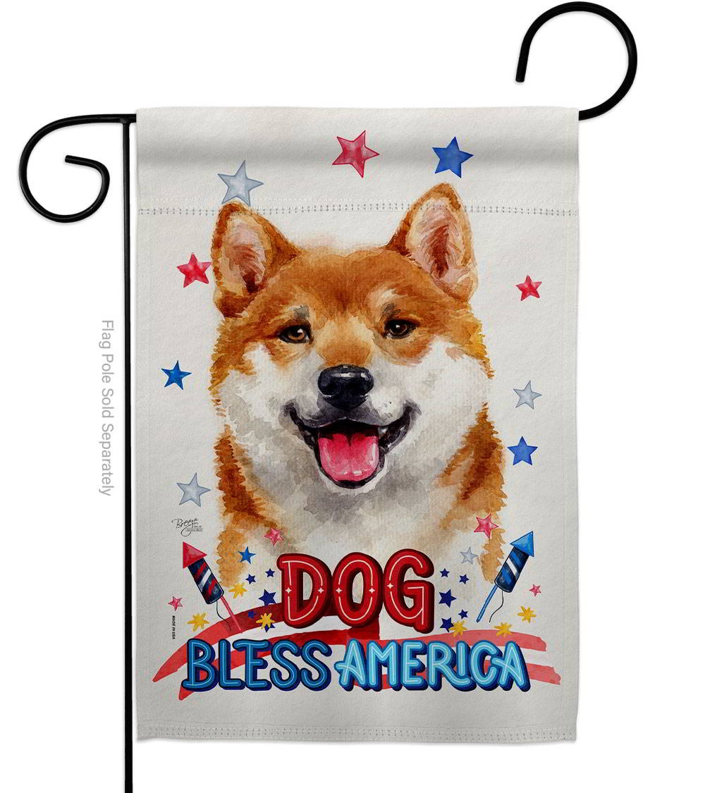 Patriotic Shiba Inu Garden Flag