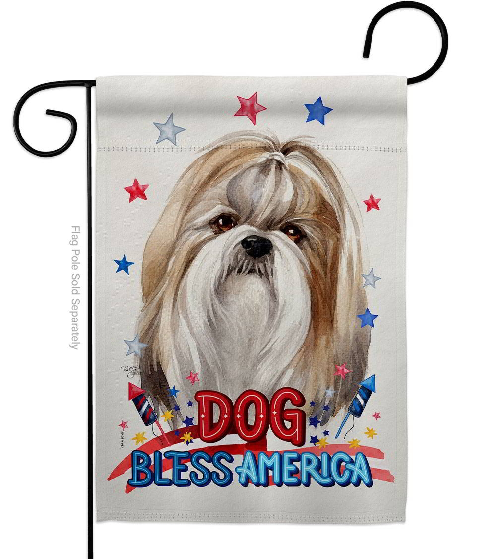 Patriotic Shih Tzu Garden Flag