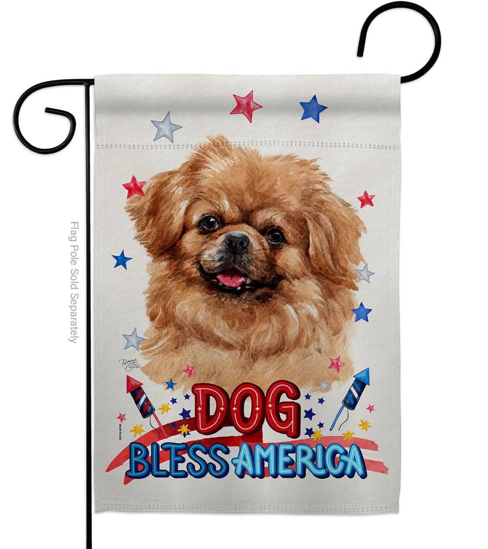 Patriotic Tibetan Spaniel Garden Flag