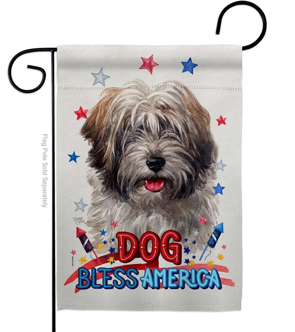 Patriotic Tibetan Terrier Garden Flag