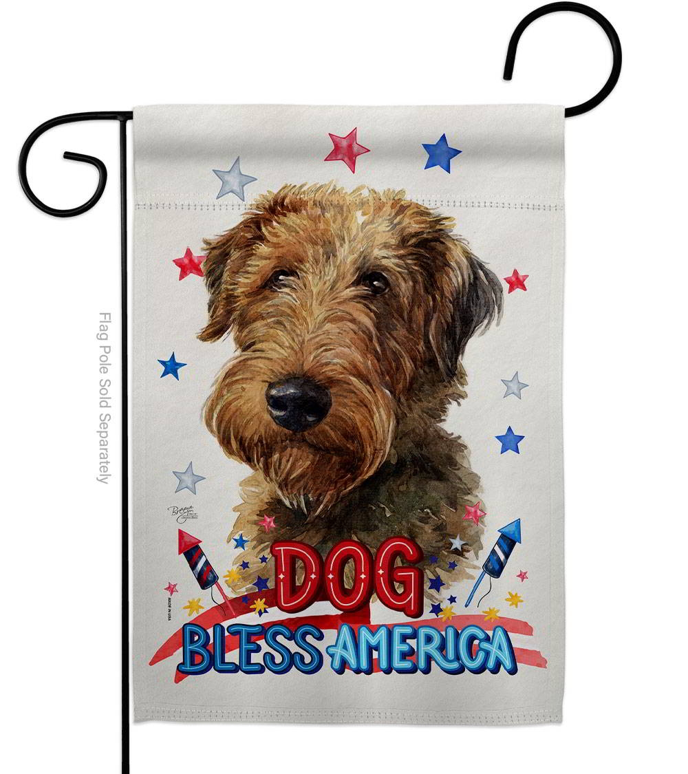 Patriotic Welsh Terrier Garden Flag