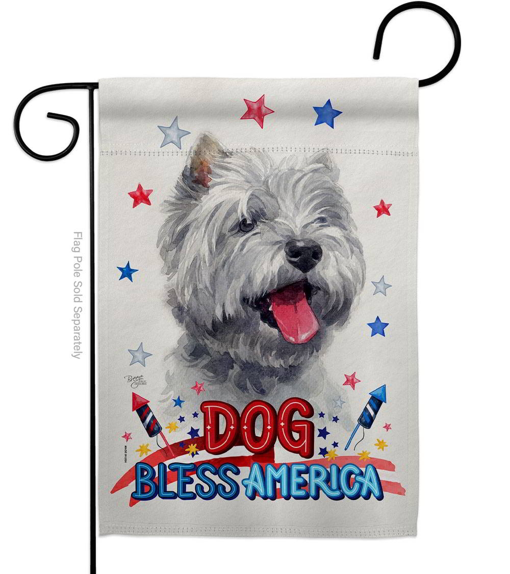 Patriotic Westie Garden Flag