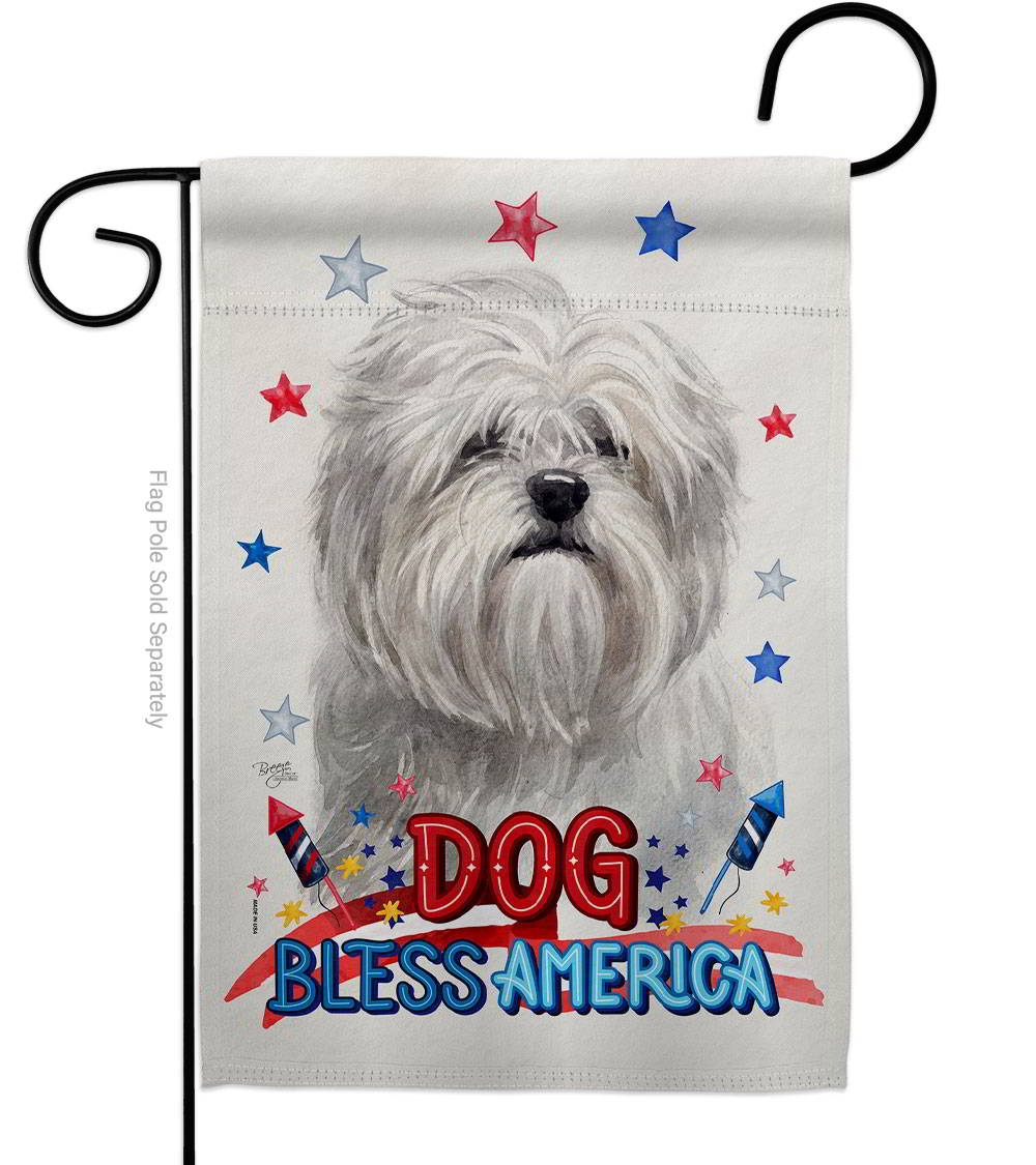 Patriotic Lhasa Apso Garden Flag