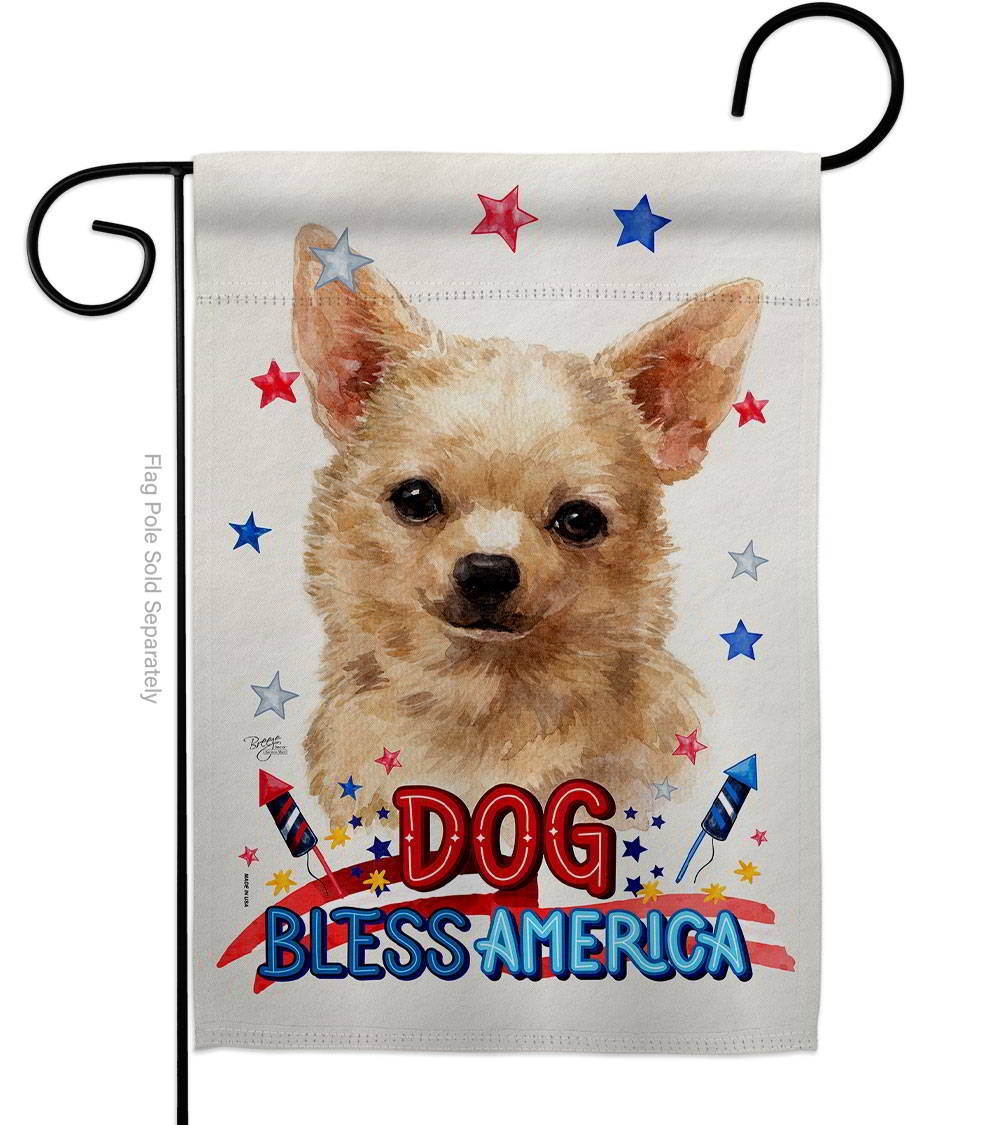 Patriotic Apple Head Chihuahua Garden Flag