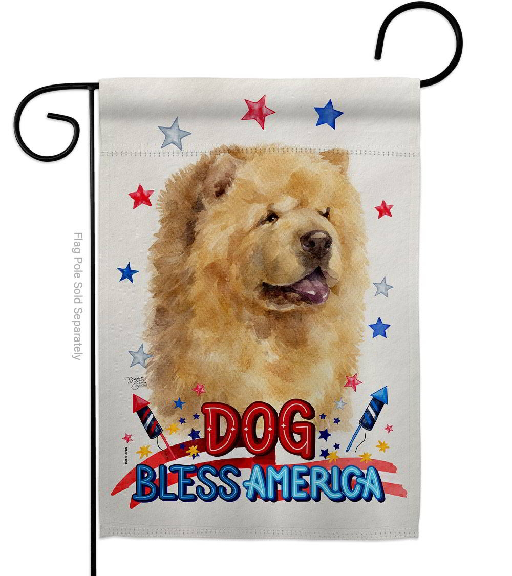 Patriotic Cream Chow Chow Garden Flag