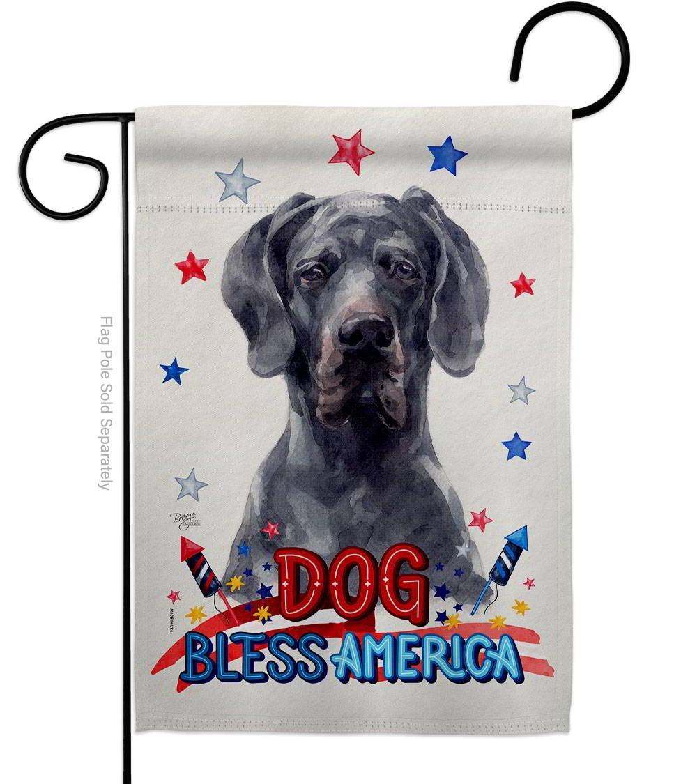 Patriotic Black Great Dane Garden Flag