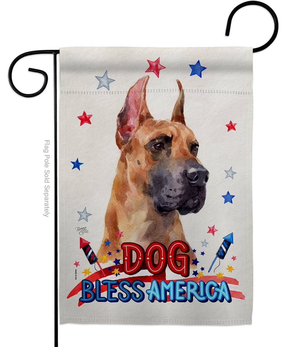 Patriotic Fawn Great Dane Garden Flag