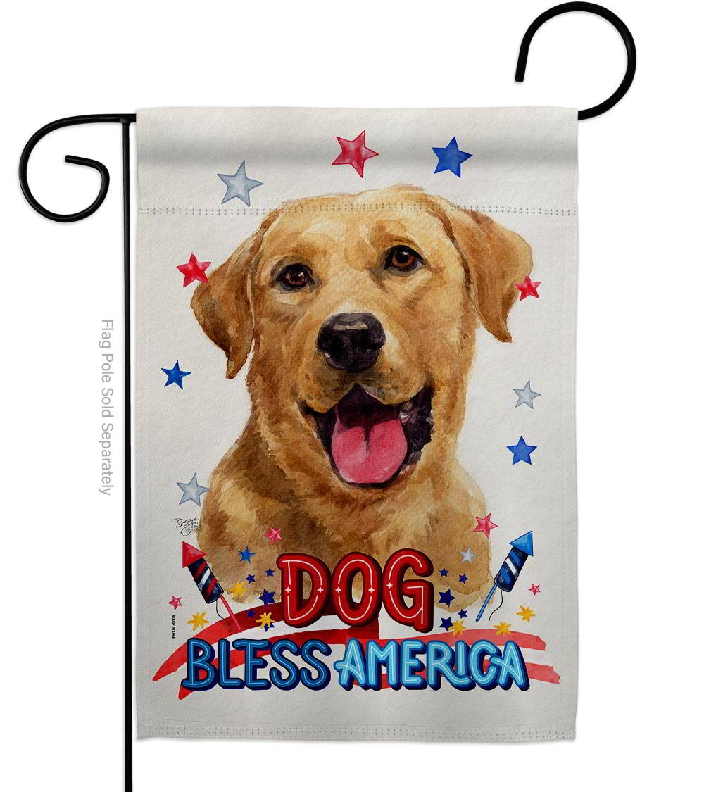 Patriotic Yellow Labrador Retriever Garden Flag