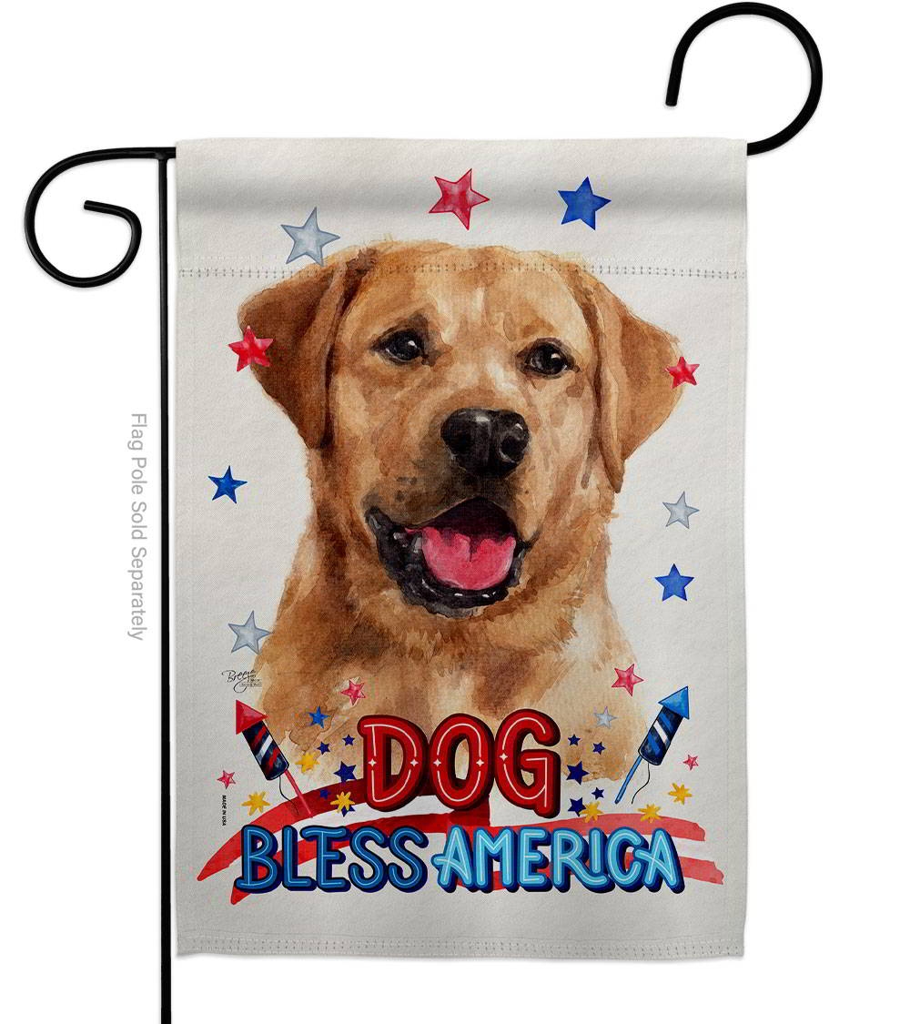 Patriotic Golden Labrador Retriever Garden Flag