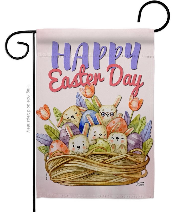 Bunnies Basket Garden Flag