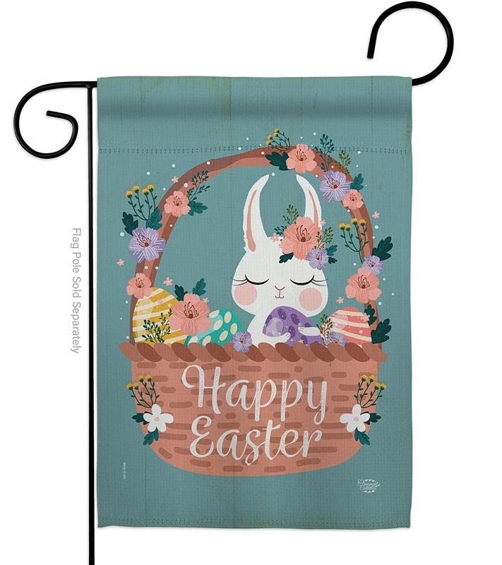 Bunny In Basket Garden Flag