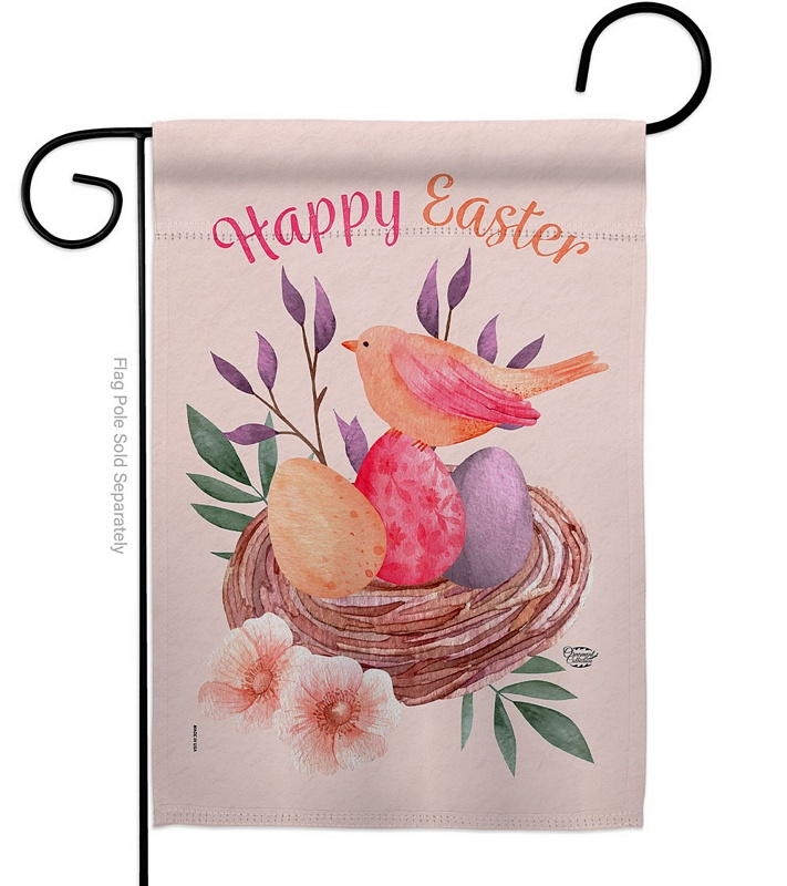 Pink Easter Garden Flag