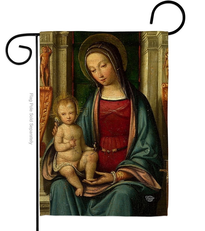 Mother Mary And Child Garden Flag