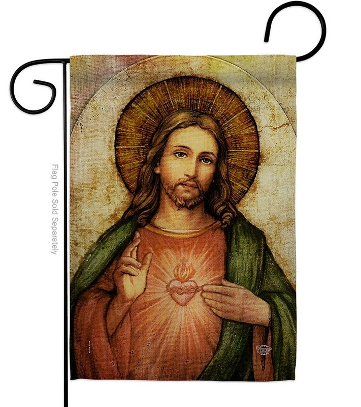 Sacred Heart Of Jesus Garden Flag