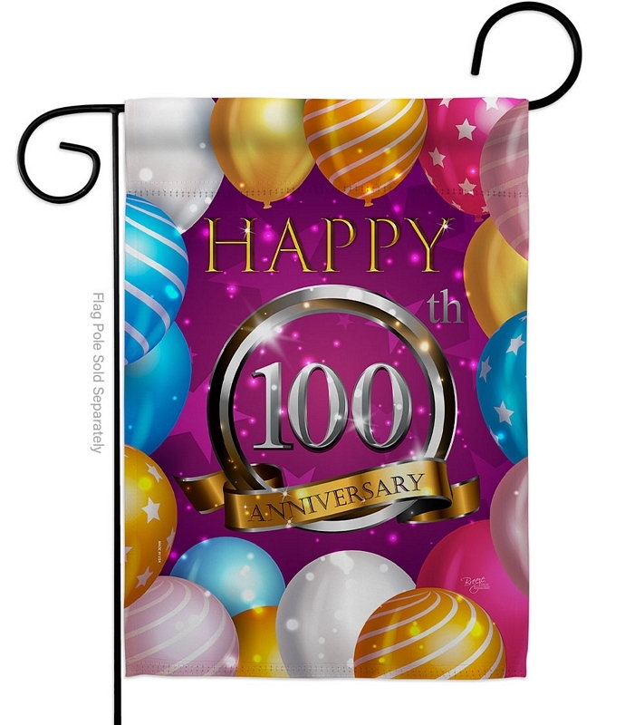 Happy 100th Anniversary Garden Flag