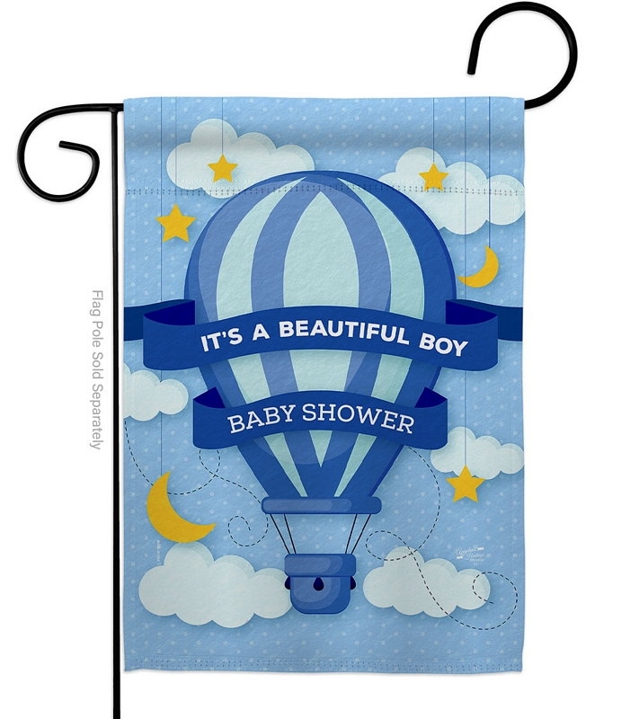 Baby Shower Boy Garden Flag