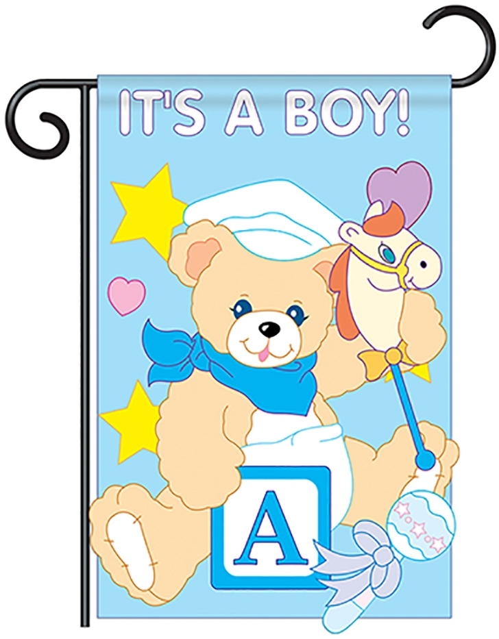 It\'s a Boy Applique Garden Flag