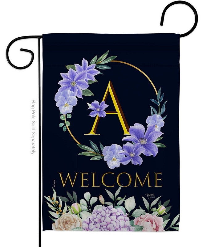 Welcome A Monogram Garden Flag